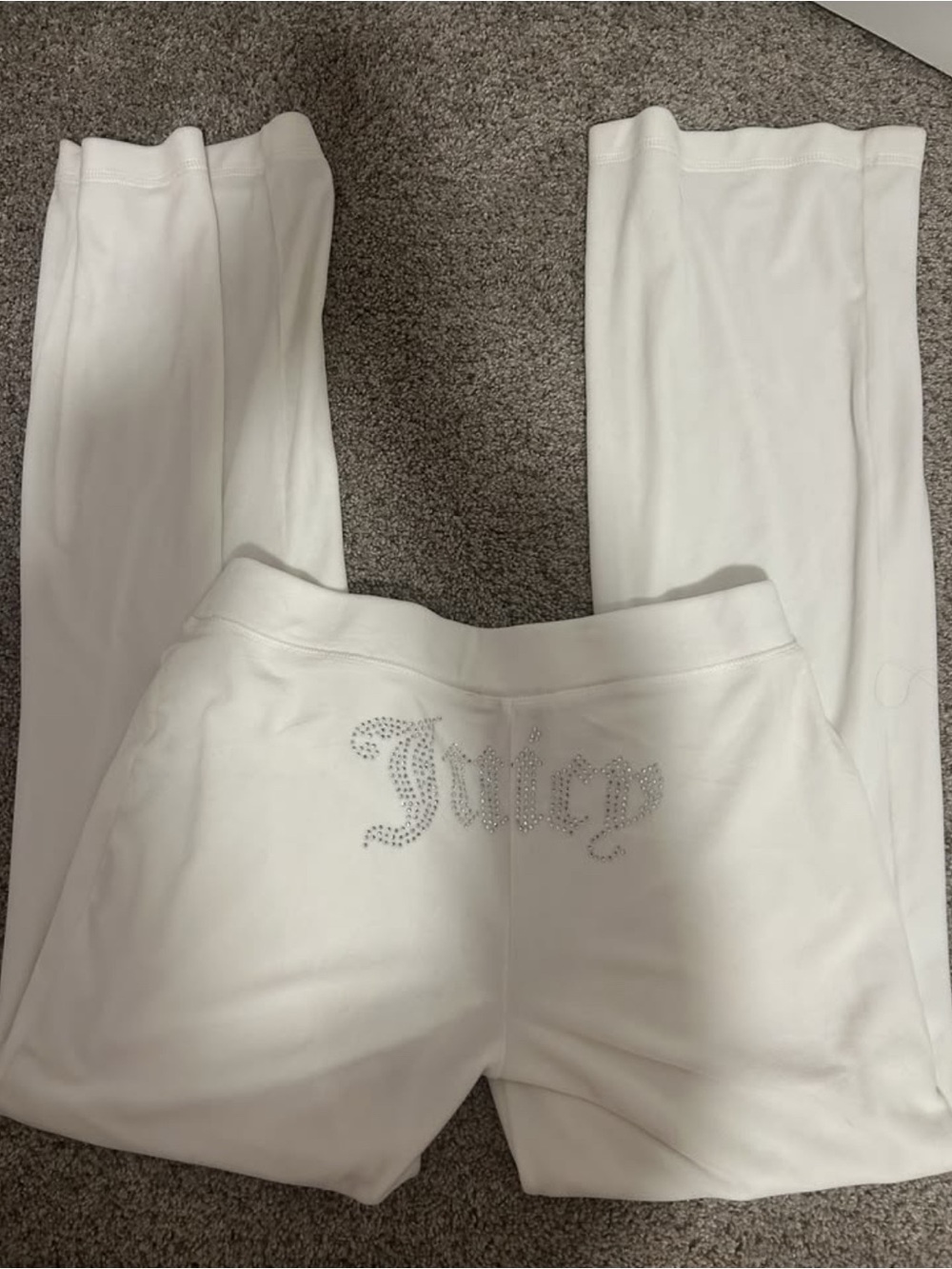 Juicy Couture White Rhinestone Logo Pangs